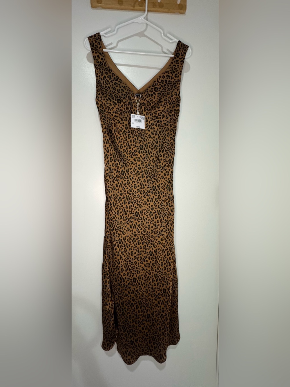 American Eagle Outfitters Leopard Print Satin Midi Slip Dress - Picture 3 of 8